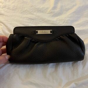 Cole Haan Black Leather Wristlet Clutch